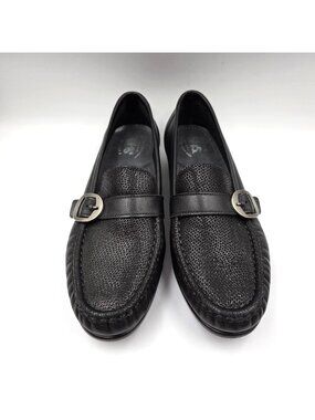 SAS Shoes Womens 8.5 Black Marsh Lara Slip On Leather Preppy Comfort Loafers